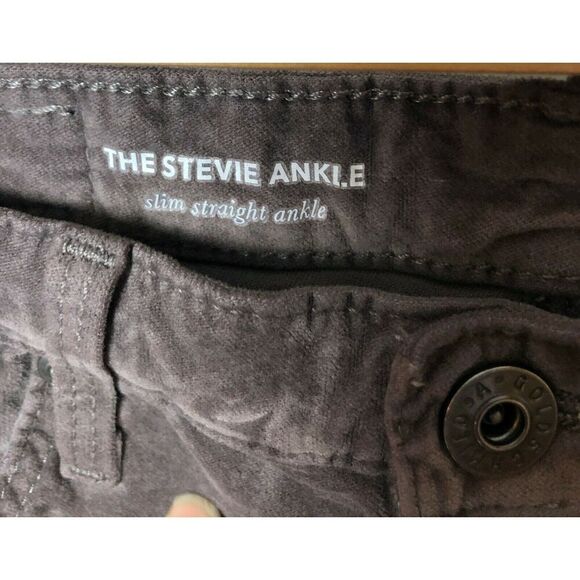AG The Stevie Ankle Slim Ankle Taupe Velvet Pants Women's Size 26R - Picture 6 of 11